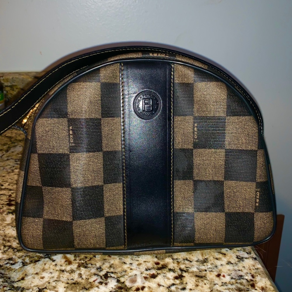 Fendi Authentic Monogram Half Moon Crossbody